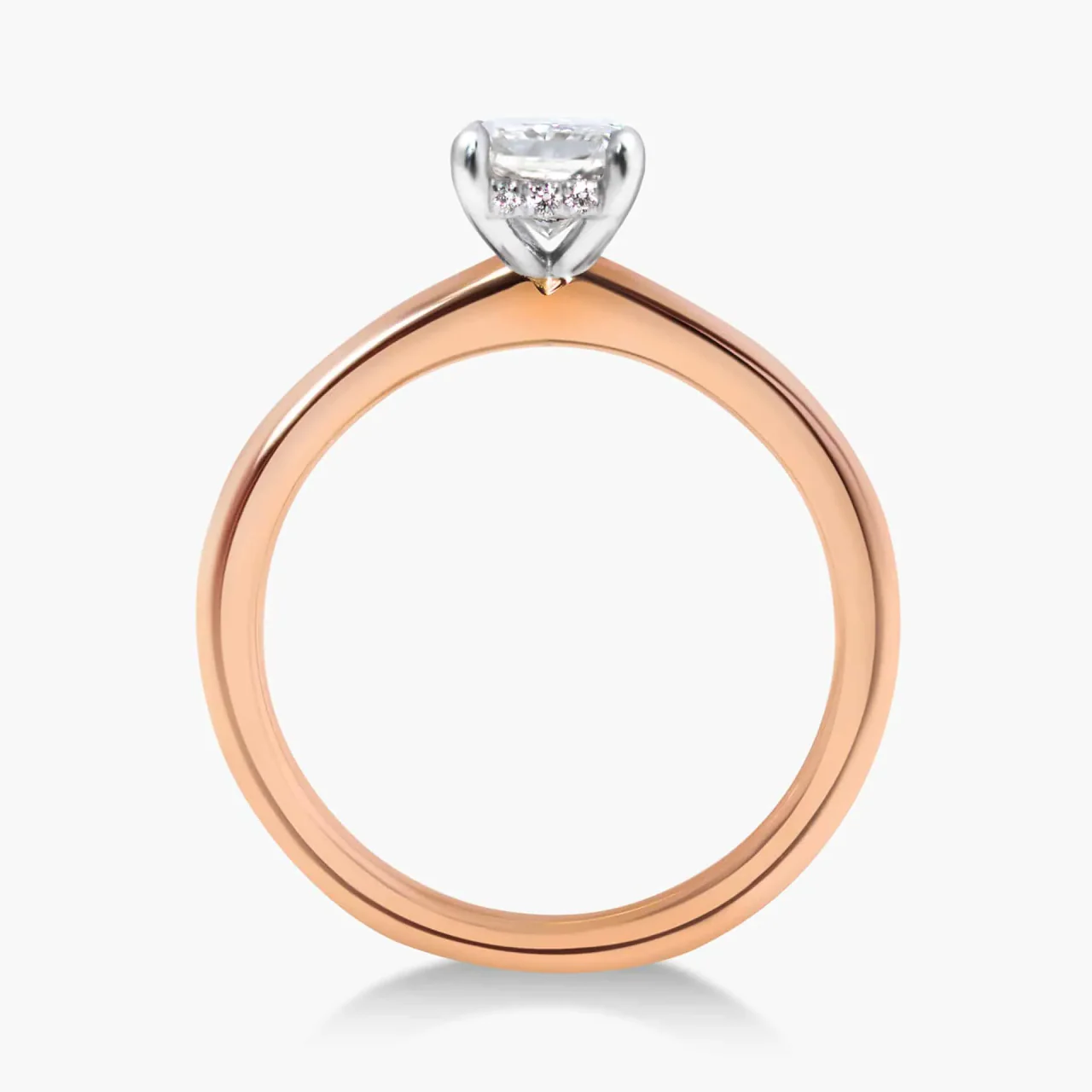 18ct rose and white gold 0.78ct E VS2 radiant cut diamond hidden halo ring - Image 3