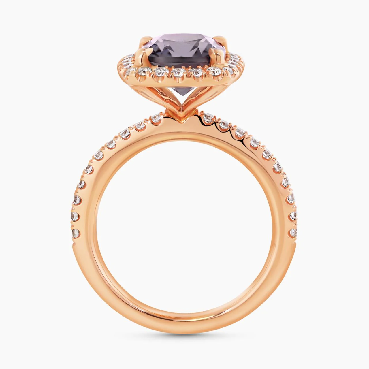 18ct rose gold 3.58ct cushion cut grey spinel and diamond ring - Image 3