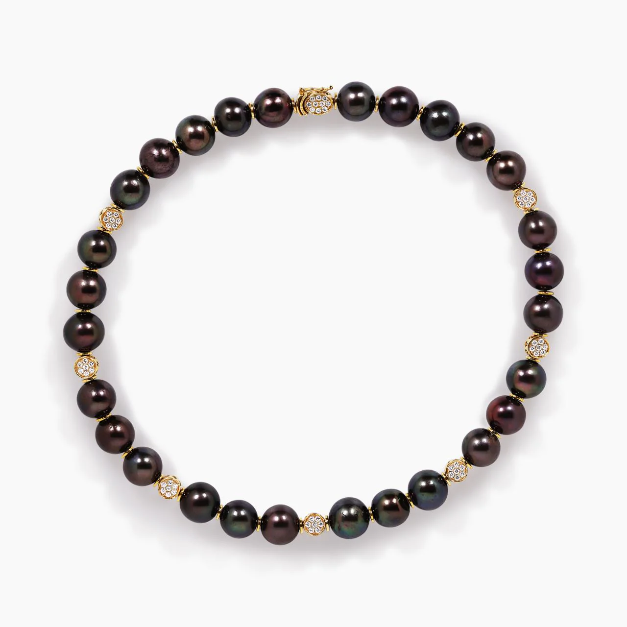 18ct Rose Gold Diamond and Fresh Water Black Pearl Necklace from the Carmela Cerrone Collection