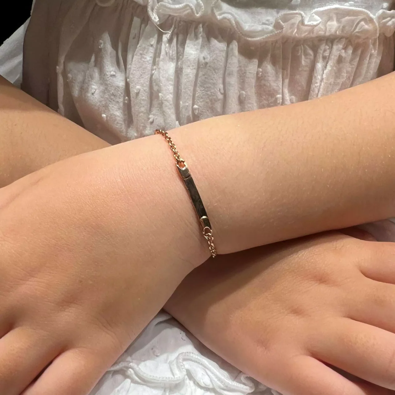18ct rose gold identity baby bracelet - Image 3