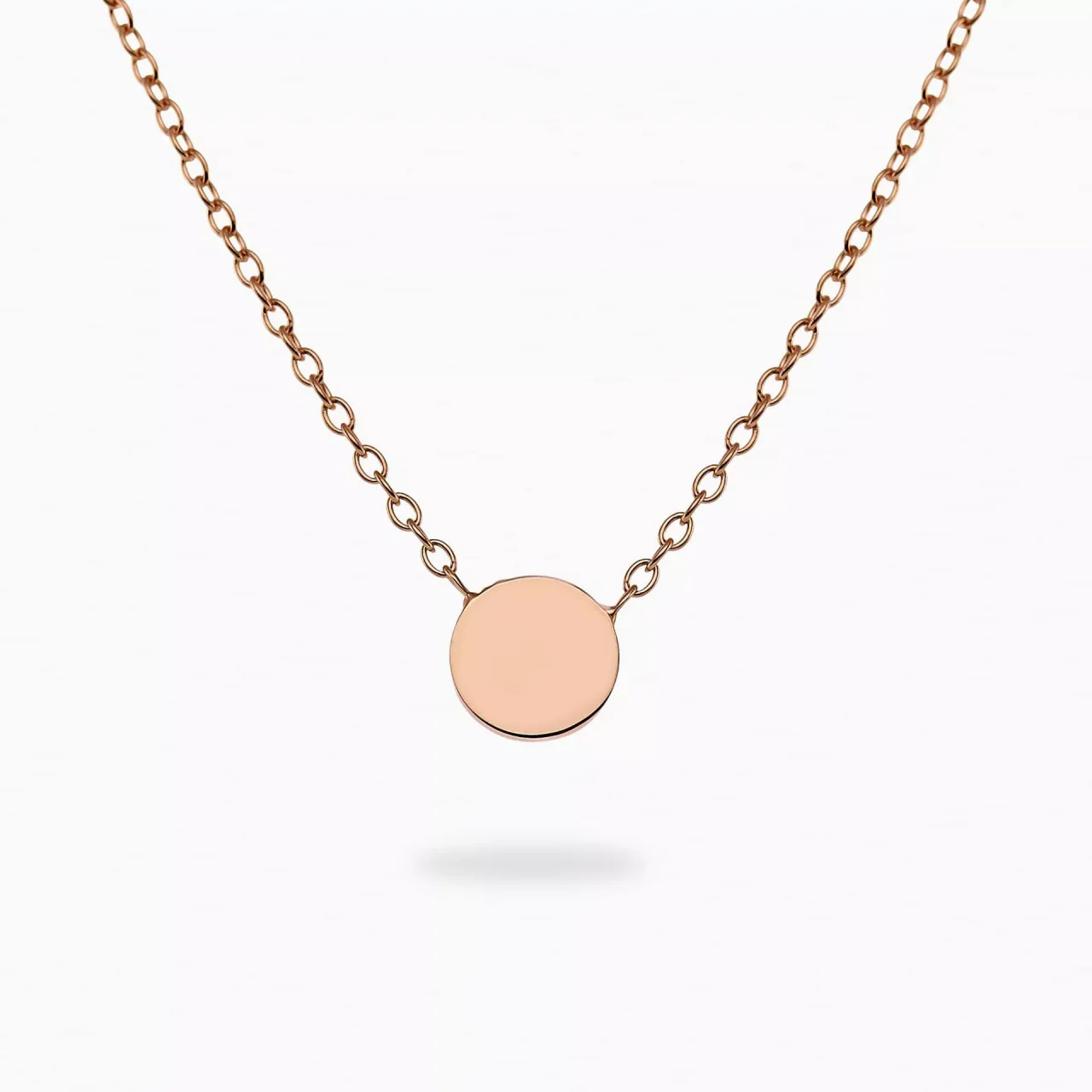 18ct rose gold small round shape necklace