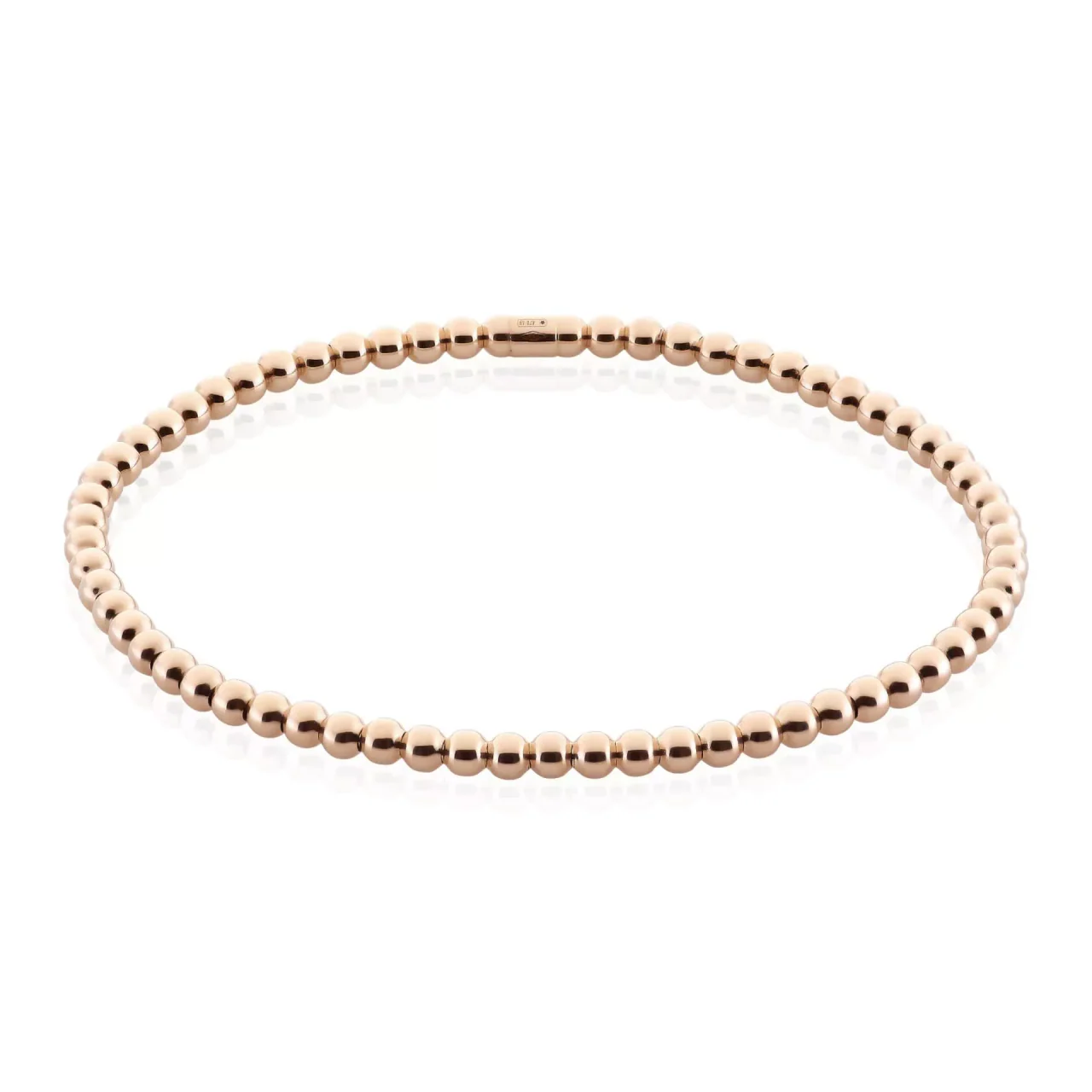 18ct rose gold stretch ball bracelet
