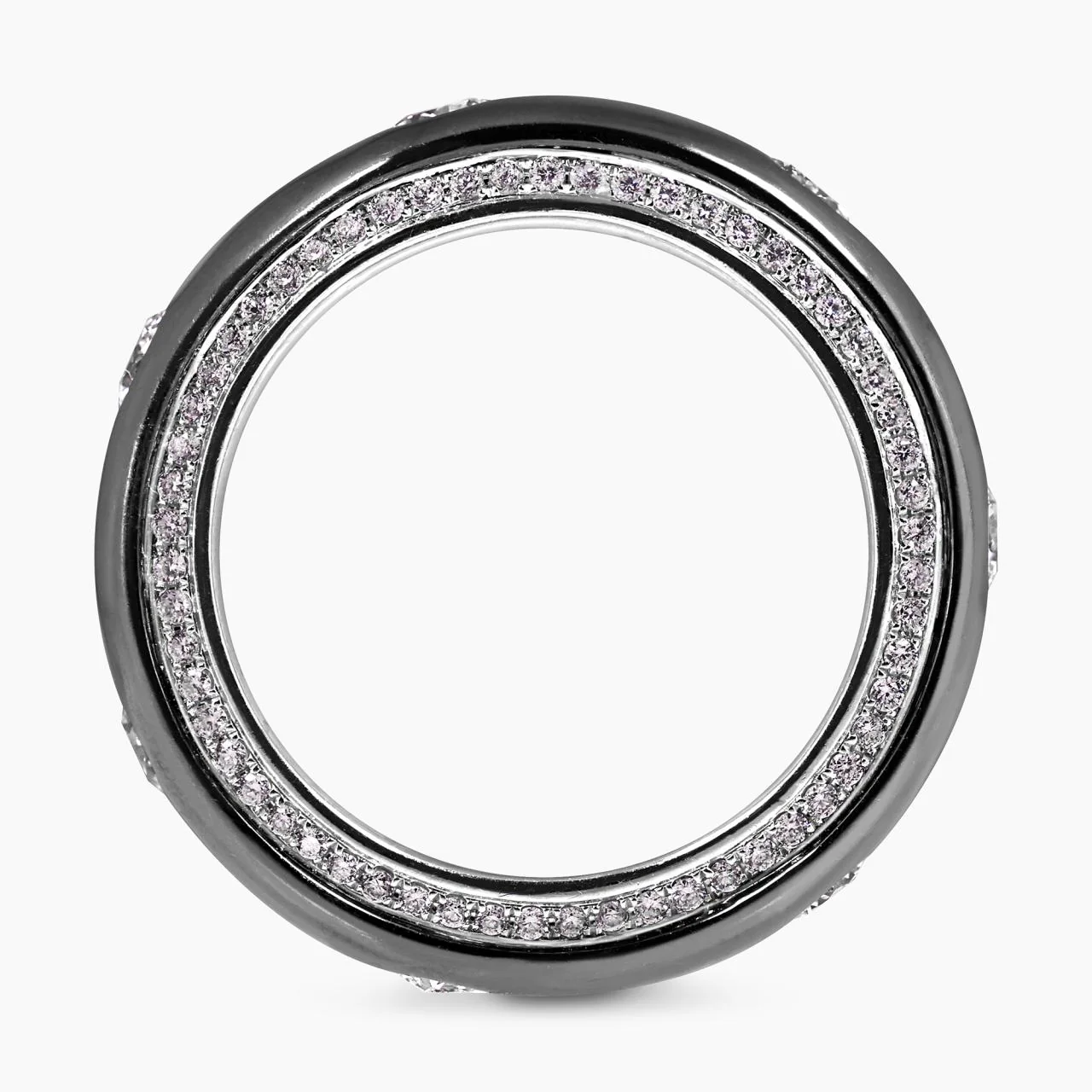 18ct Two Tone Gold Diamond Mens Ring - Image 2