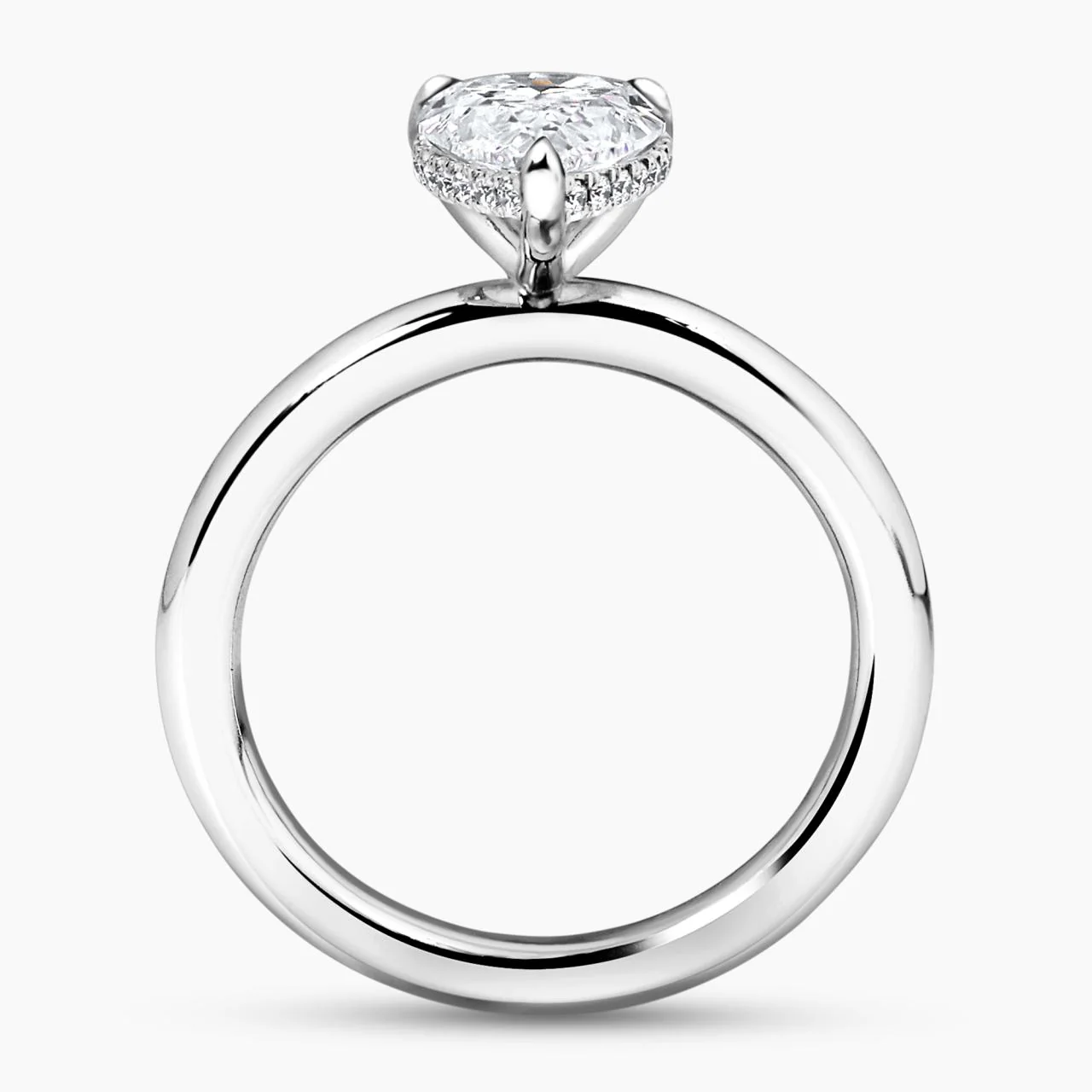 18ct white gold 1.51ct pear shaped diamond hidden halo engagement ring - Image 3