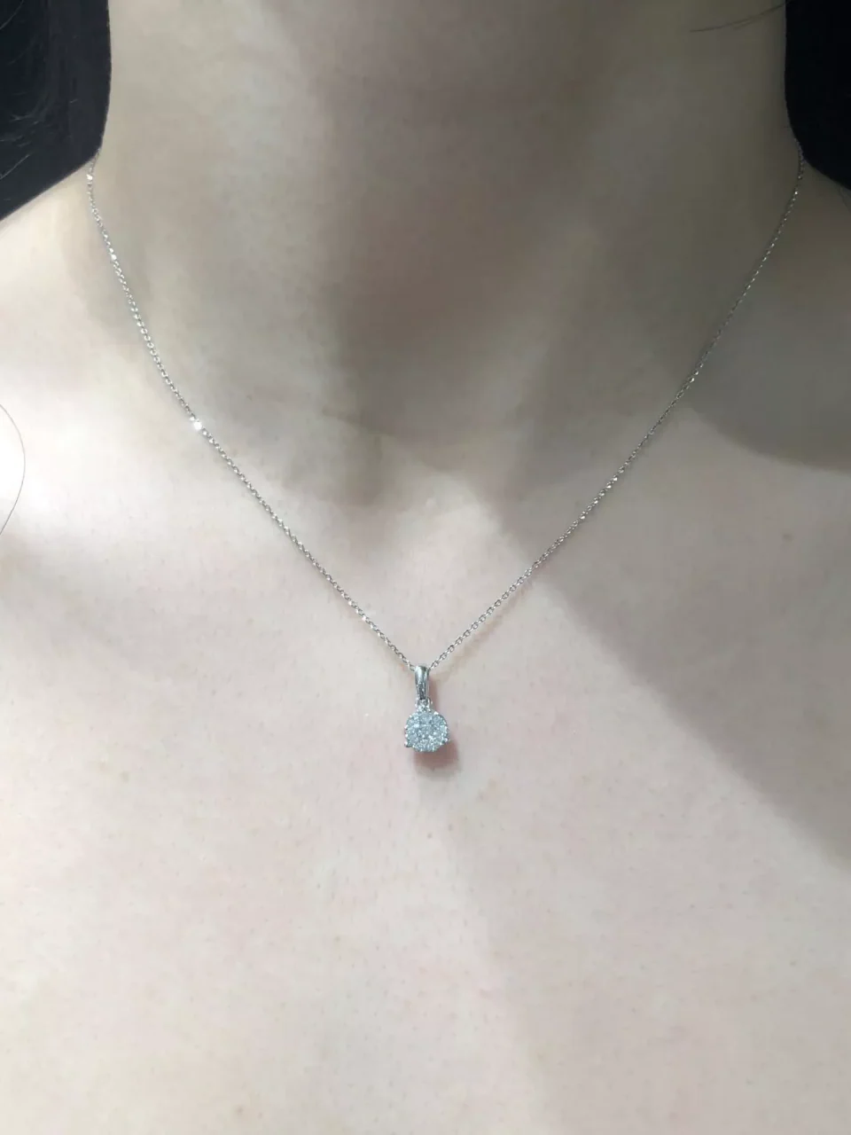 18ct white gold 13=0.24ct diamond 45cm necklace - Image 2