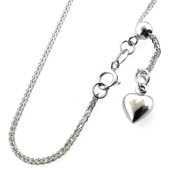 18ct white gold 42cm foxtail adjustable chain - Image 2