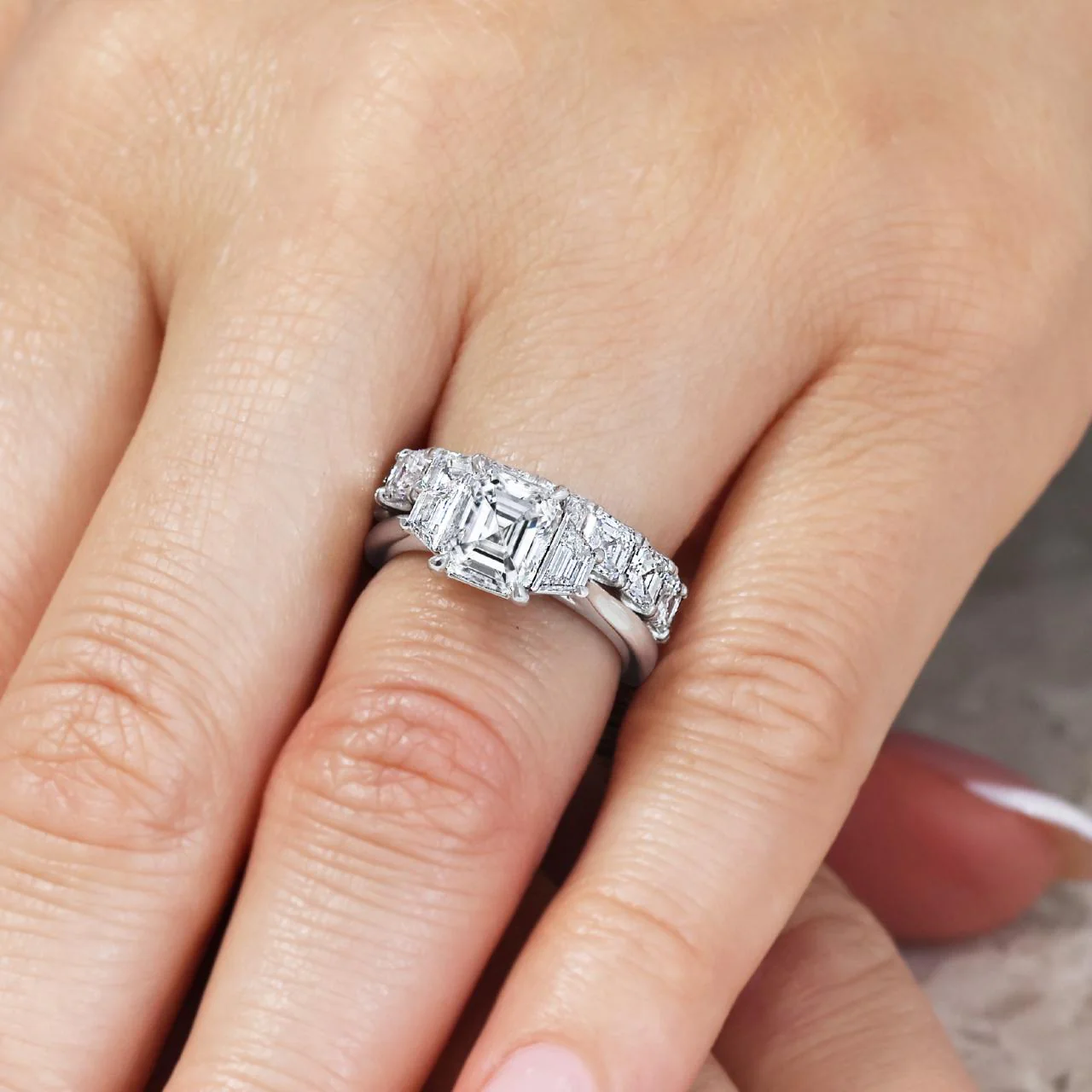 18ct white gold 5.07ct Asscher cut diamond ring - Image 3