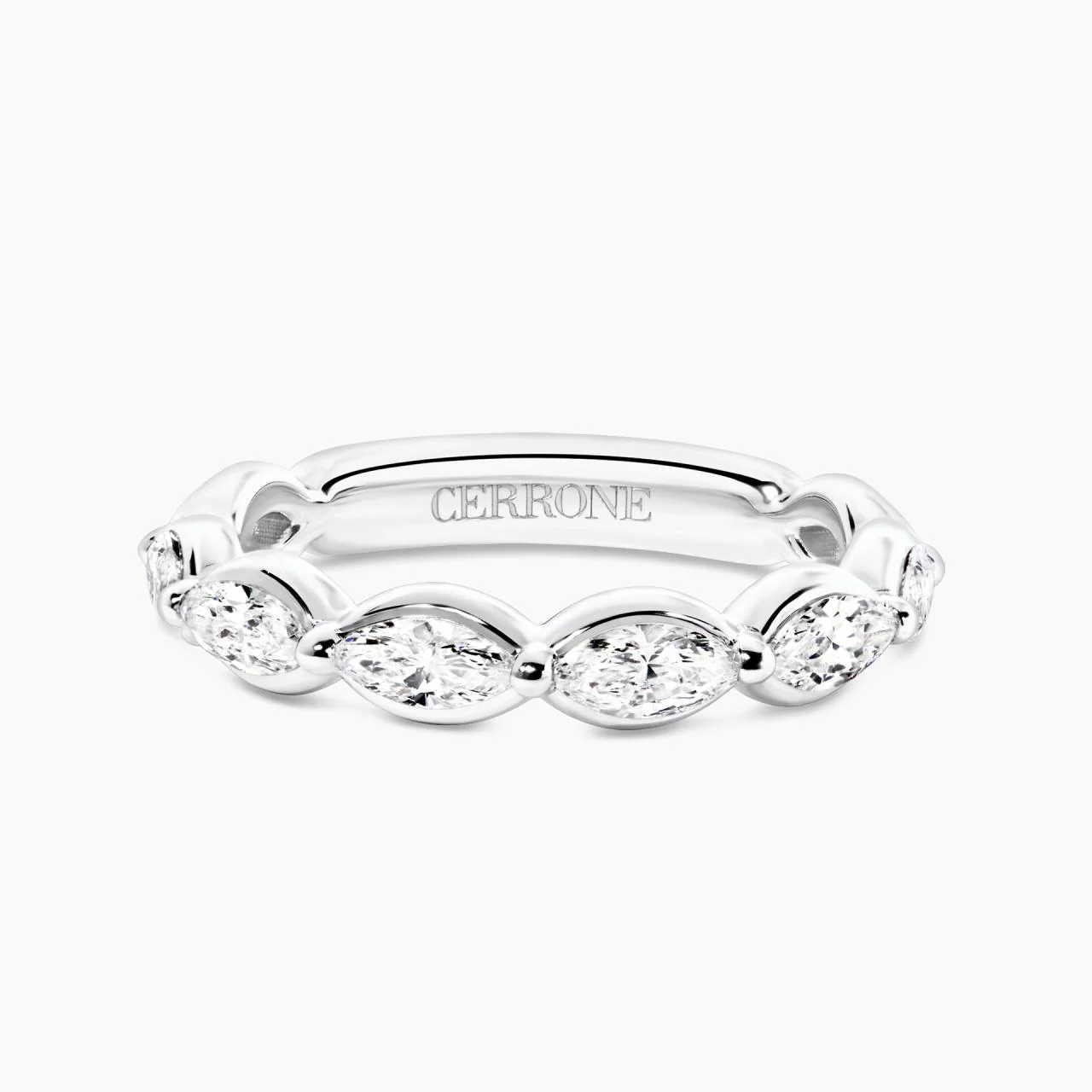 18ct white gold marquise bezel set diamond ring