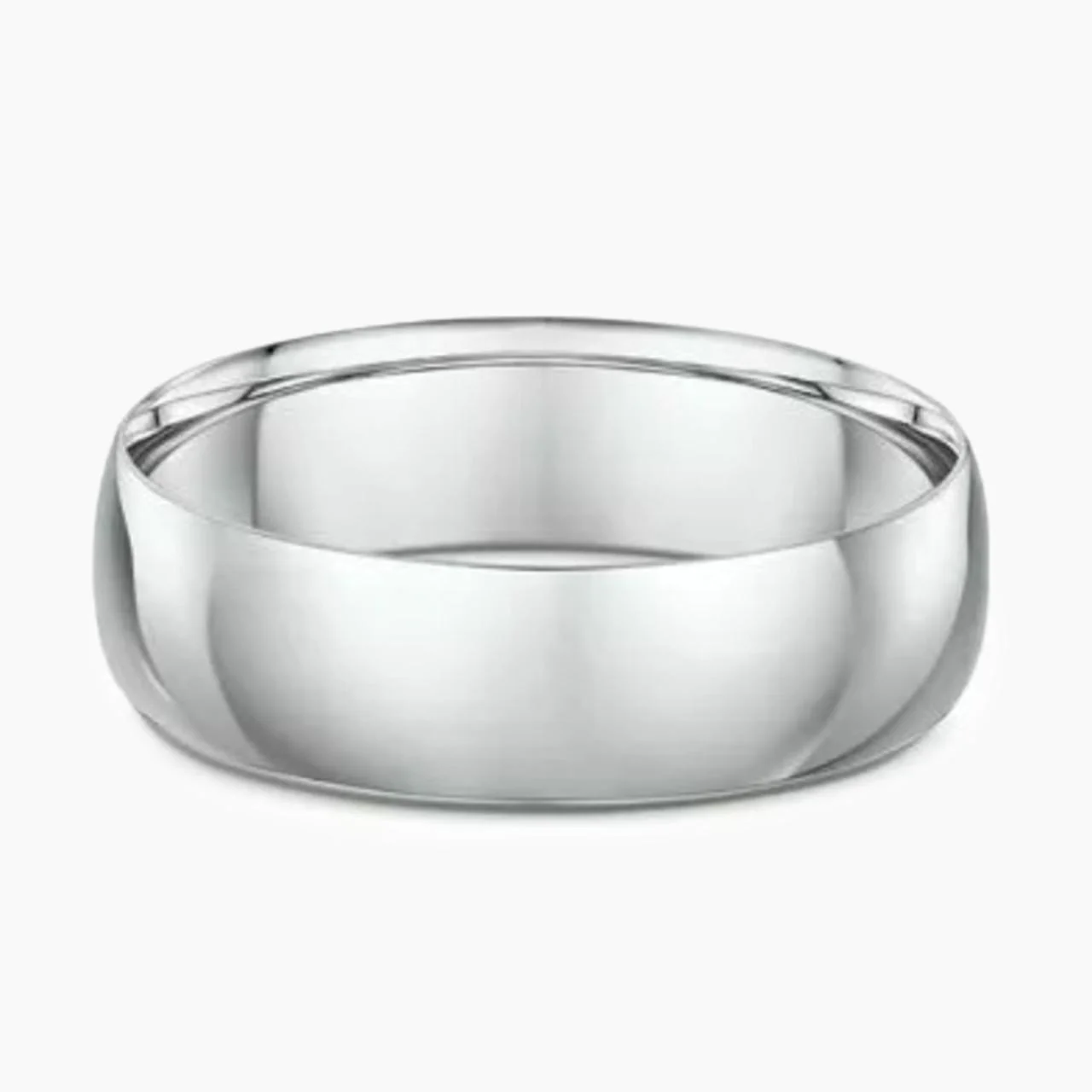 18ct white gold plain 6.20mm rounded wedding ring