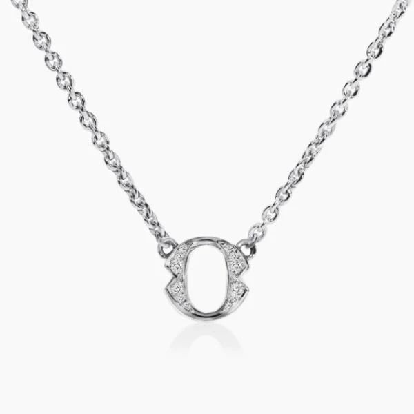 18ct white gold small diamond ‘O’ necklace from the Iconica Collection
