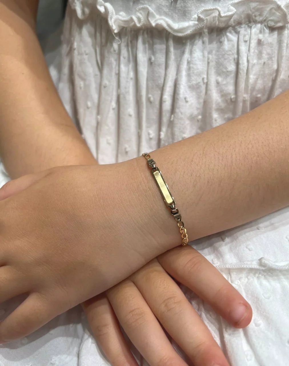 18ct yellow and white gold ID baby bracelet - Image 7