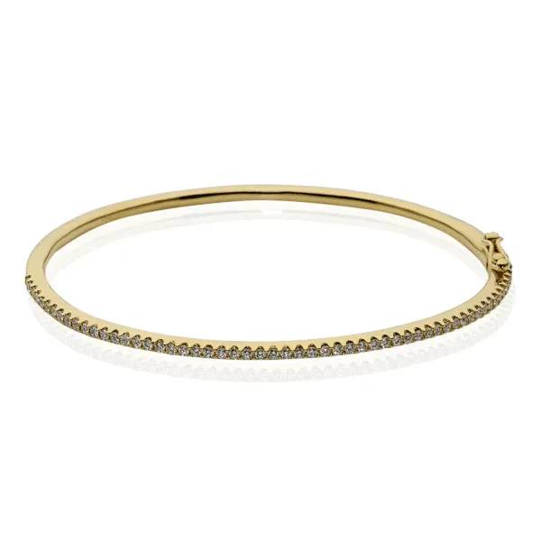 18ct yellow gold 0.46ct diamond bangle