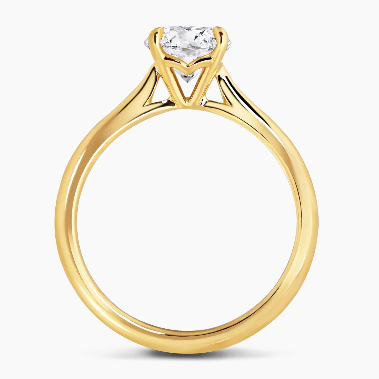18ct yellow gold 1.20ct F SI1 round brilliant cut diamond four claw solitaire engagement ring - Image 3