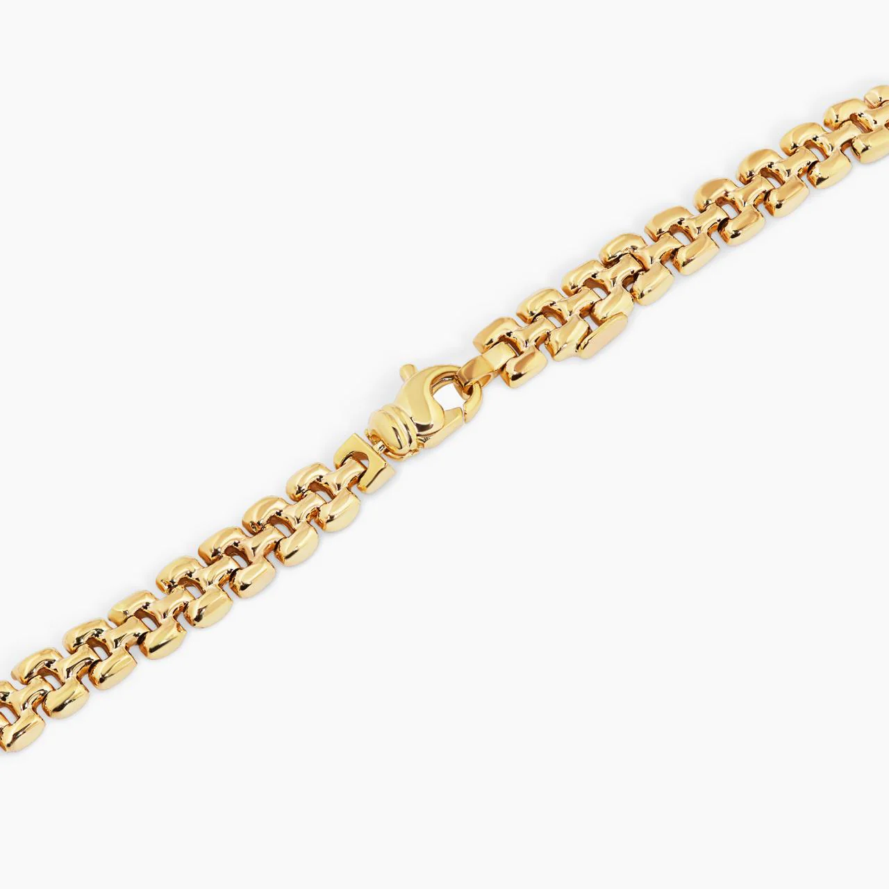 18ct yellow gold 18cm brick link bracelet with lobster clasp - Image 2