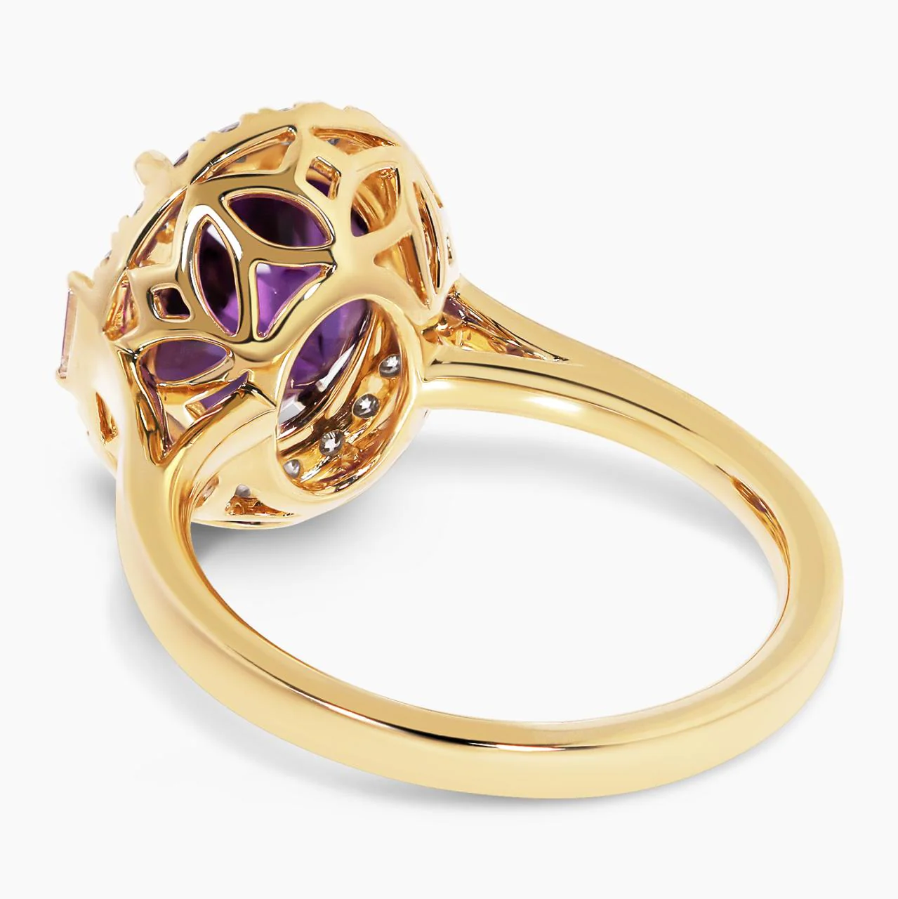 18ct yellow gold 3.56ct oval amethyst and diamond set ring - Image 5