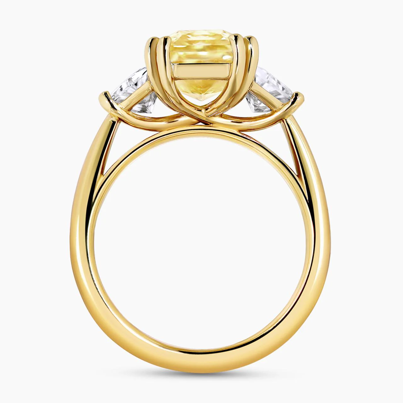 AURELIA - 18ct yellow gold 4.02ct Fancy Vivid Yellow radiant LAB Grown diamond engagement ring with trapezoid Lab Grown diamonds IGI Cert - Image 3