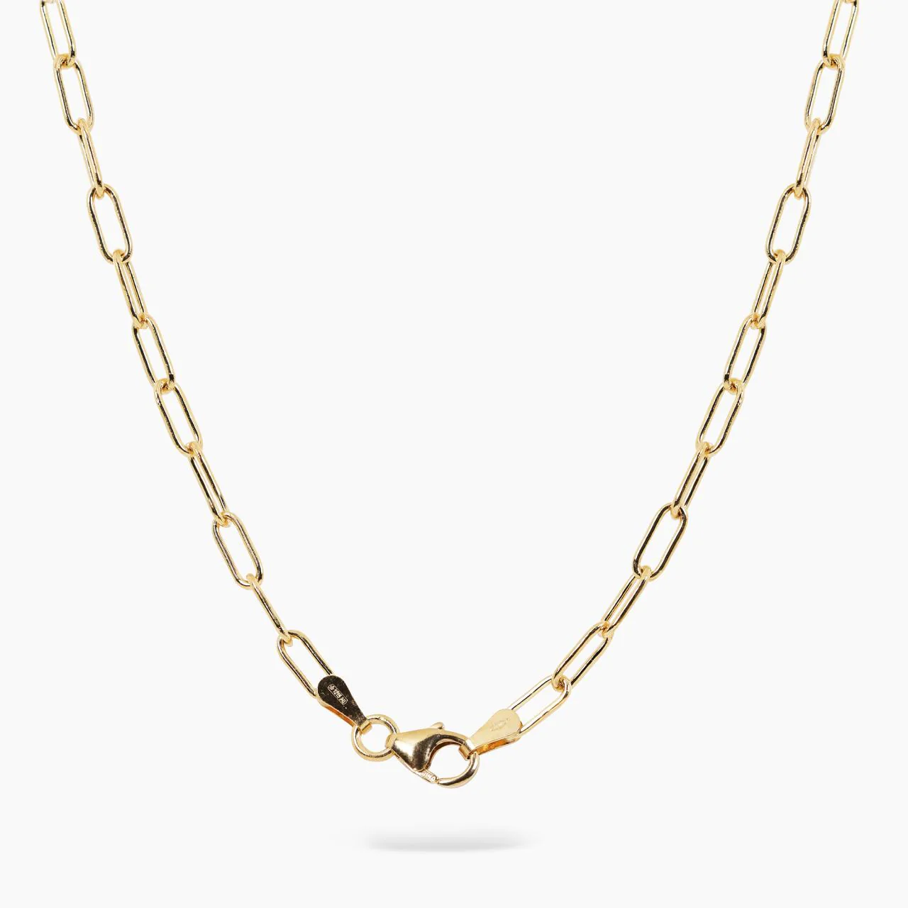 18ct yellow gold 45cm paperclip link chain with lobster clasp. Links 7.5mms - Image 3