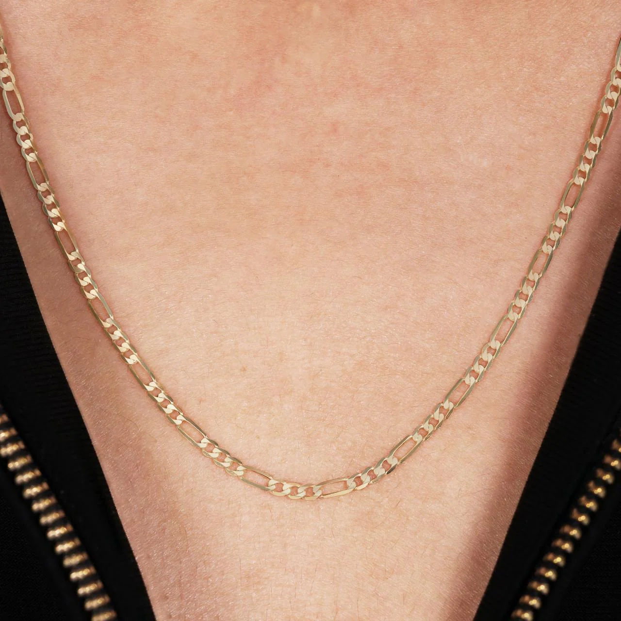 18ct yellow gold 60cm fine figaro link chain with parrot clasp - Image 2