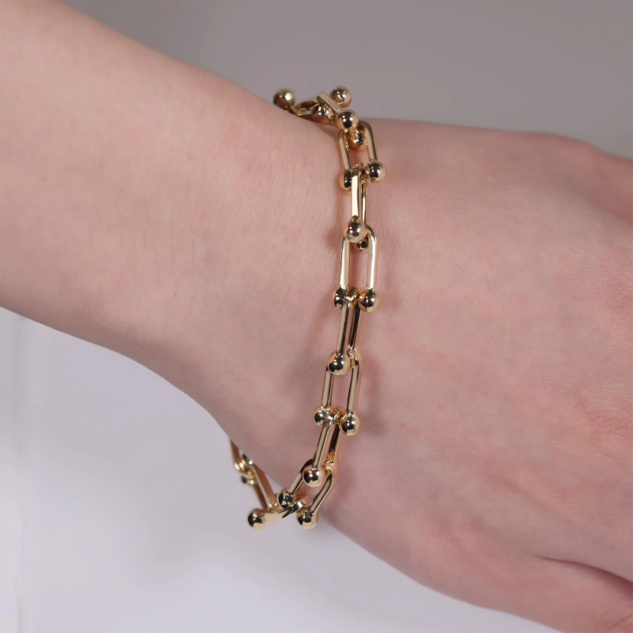 18ct yellow gold fancy link bracelet with lobster clasp 19cm - Image 2