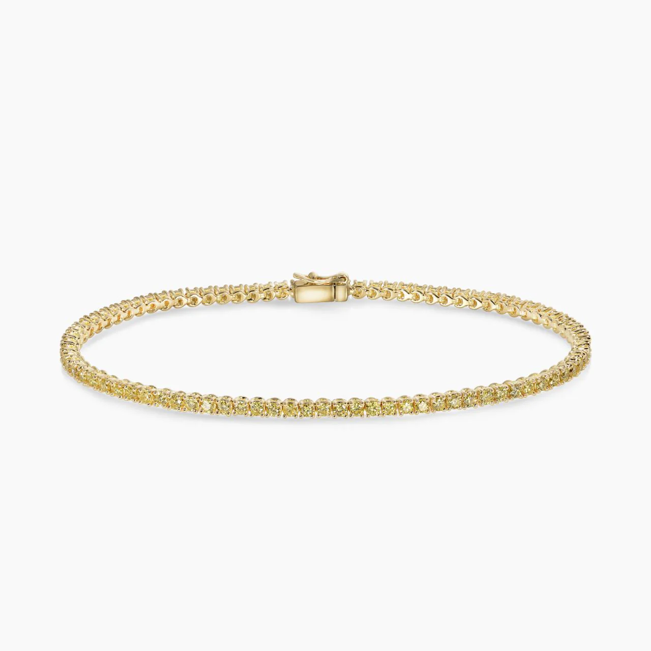 18ct yellow gold fancy yellow diamond tennis bracelet