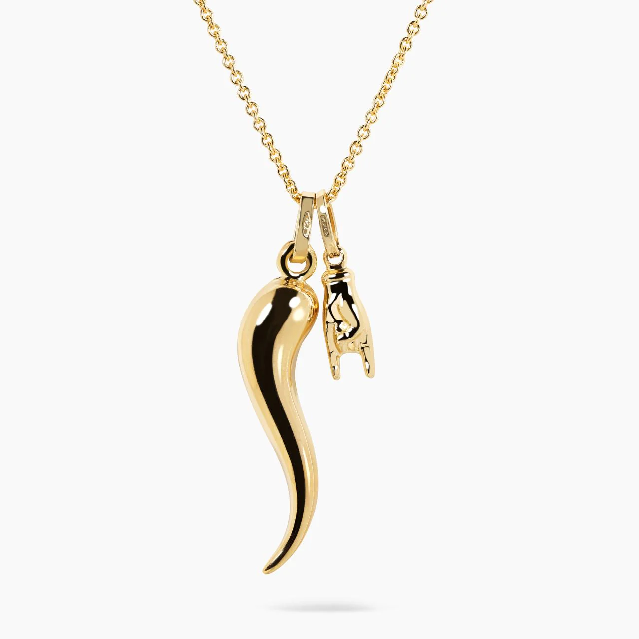 18ct yellow gold Italian horn (corno) charm 40mm - Image 3