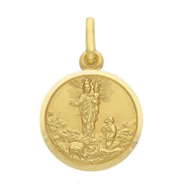 18ct yellow gold "Maria della Guardia" 15mm medal