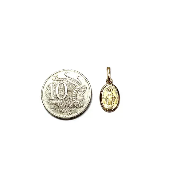 18ct yellow gold “Miraculous” oval medal pendant - Image 9