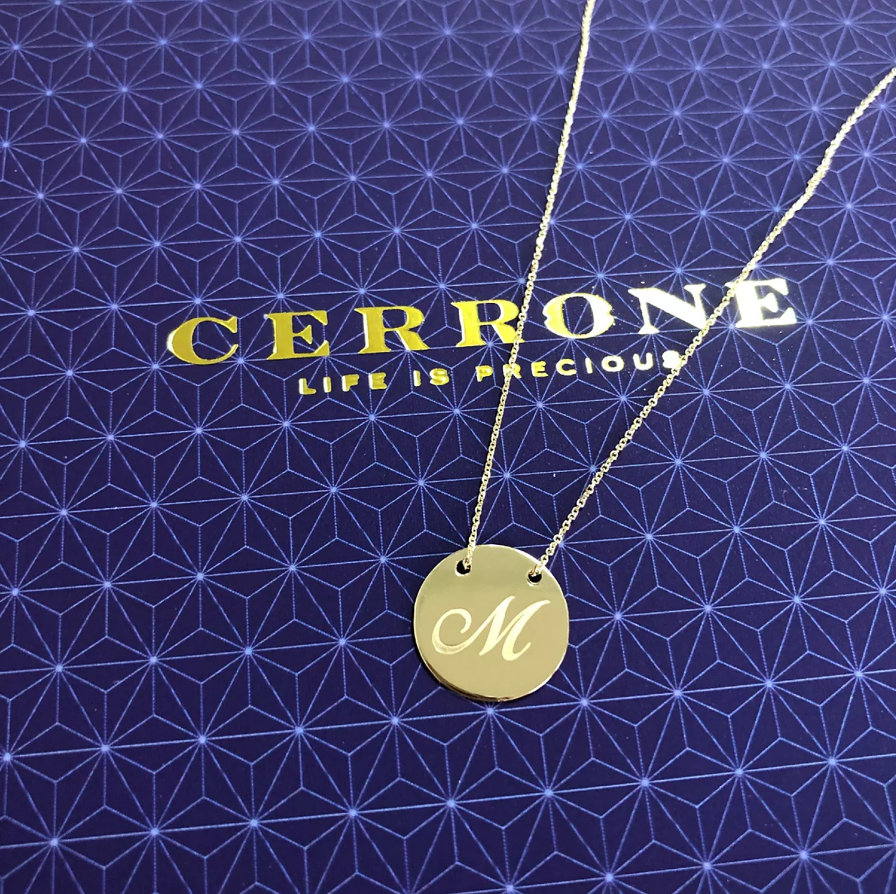 18ct yellow gold round plate necklace - Image 2