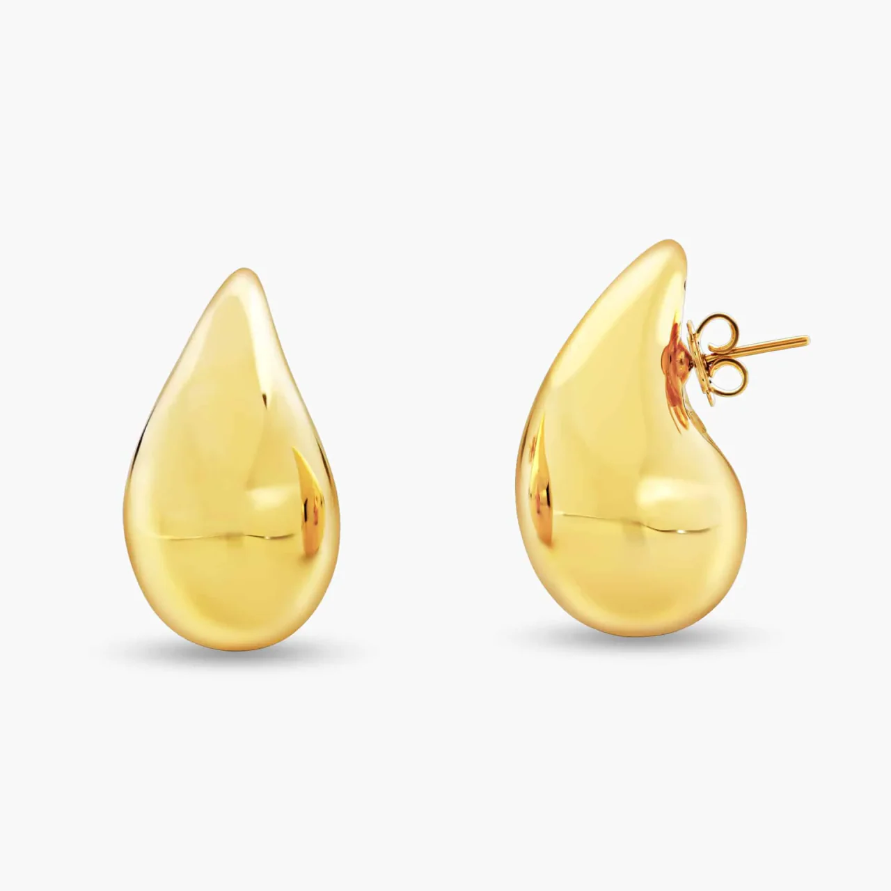 18ct yellow gold tear drop earrings 30x18mm