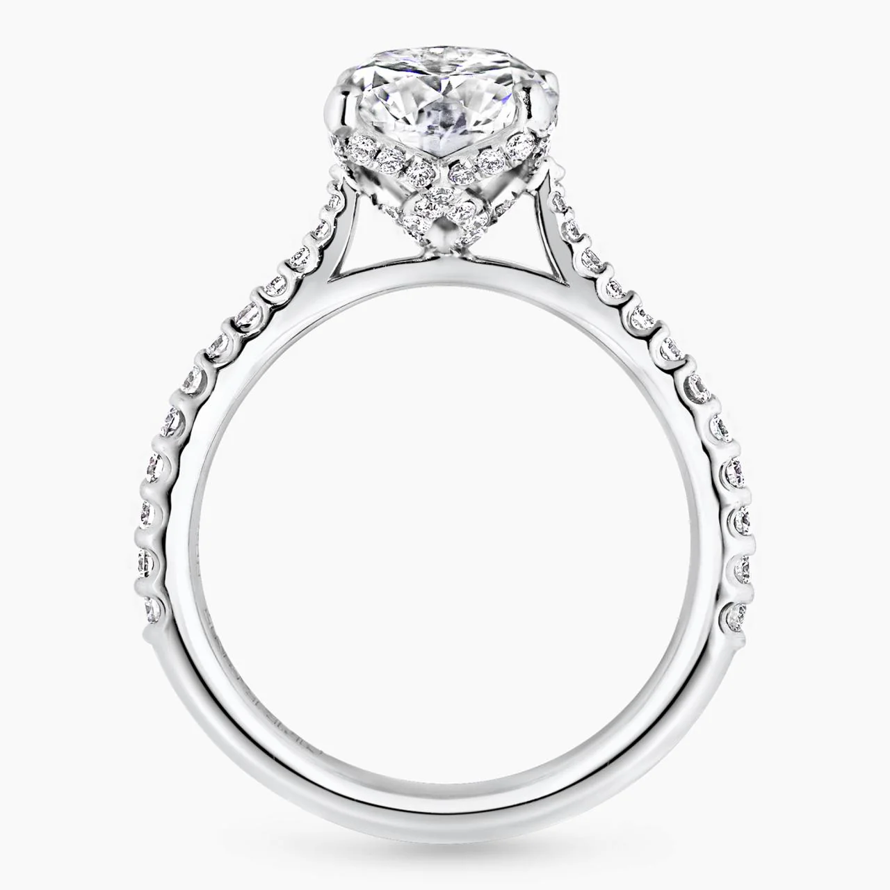 EMANUELA - 18ct white gold 3.01ct oval brilliant cut diamond engagement ring with diamond band - Image 3