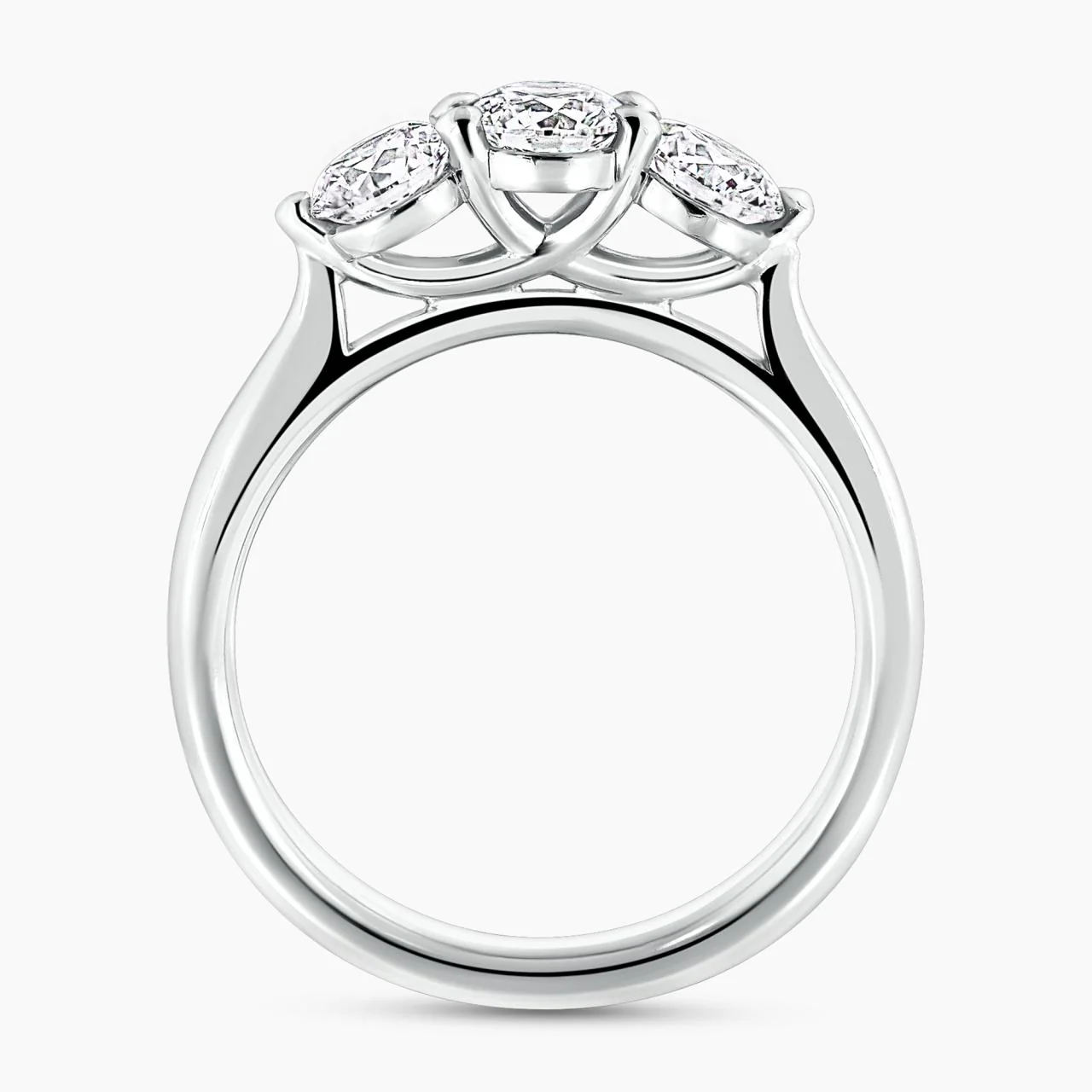 18ct white gold 3=1.01ct round brilliant cut diamonds engagement ring in a claw setting - Image 3