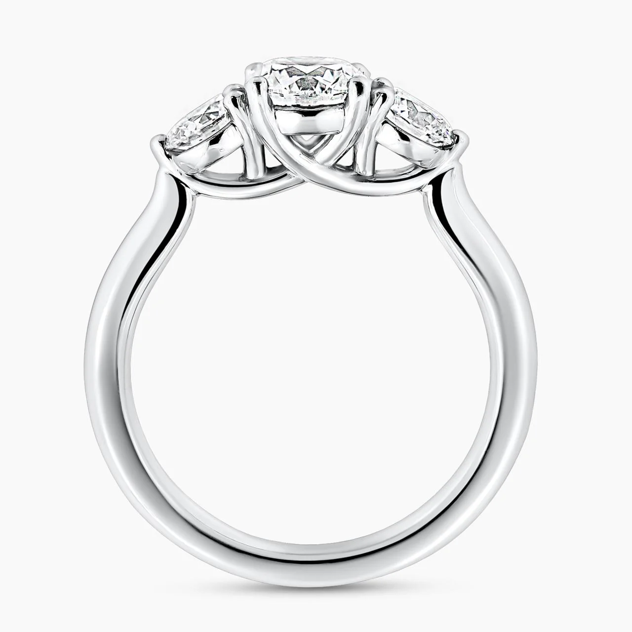 18ct white gold 0.80ct Round brilliant cut diamond engagement ring with 2=0.62ct round brilliant cut diamonds on the side GIA Cert - Image 3
