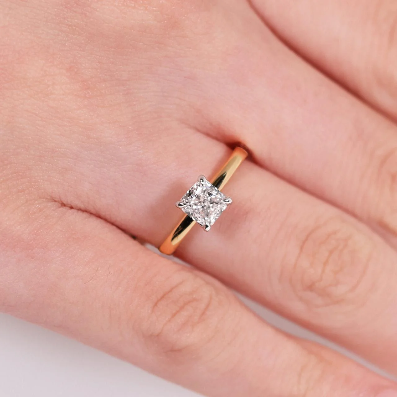 18ct rose gold 0.83ct cushion cut diamond solitaire engagement ring in a four claw setting GIA Cert - Image 2