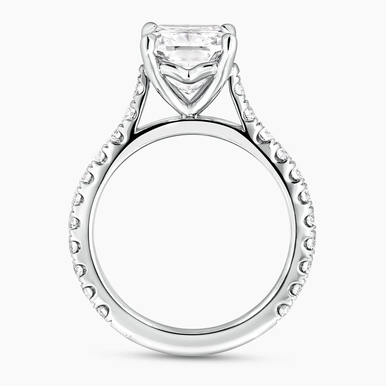 Platinum 2.61ct F VS1 LAB Grown cushion cut diamond engagement ring with Lab diamonds band IGI Cert - Image 4