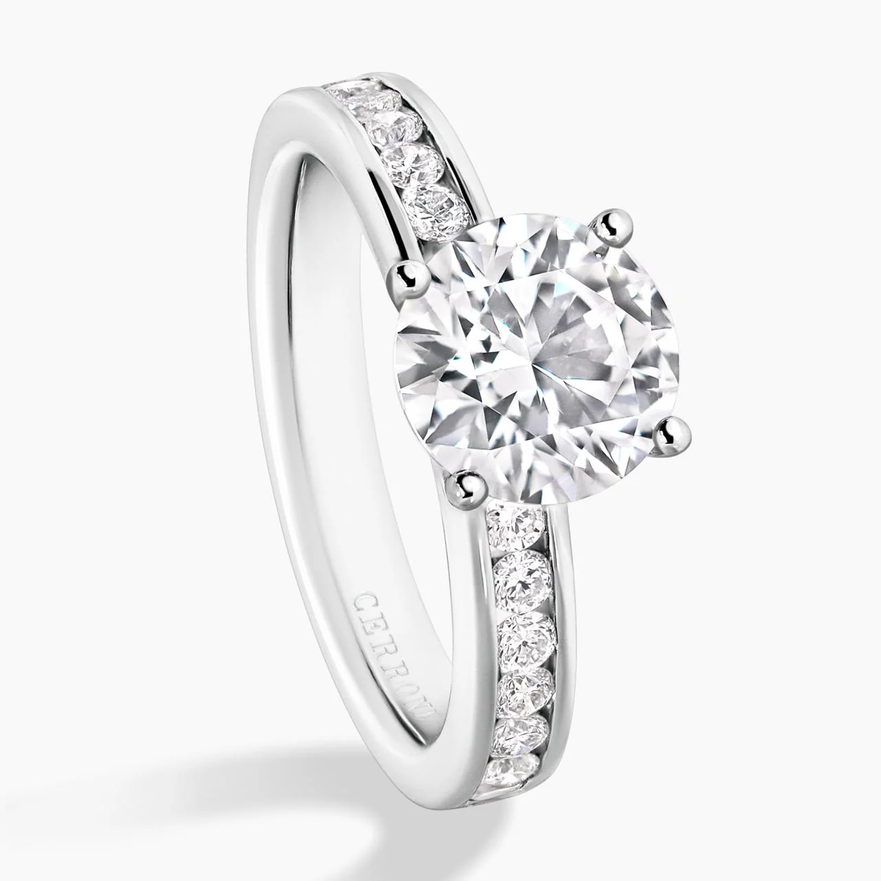 18ct white gold round brilliant cut LAB Grown diamond engagement ring - Image 3