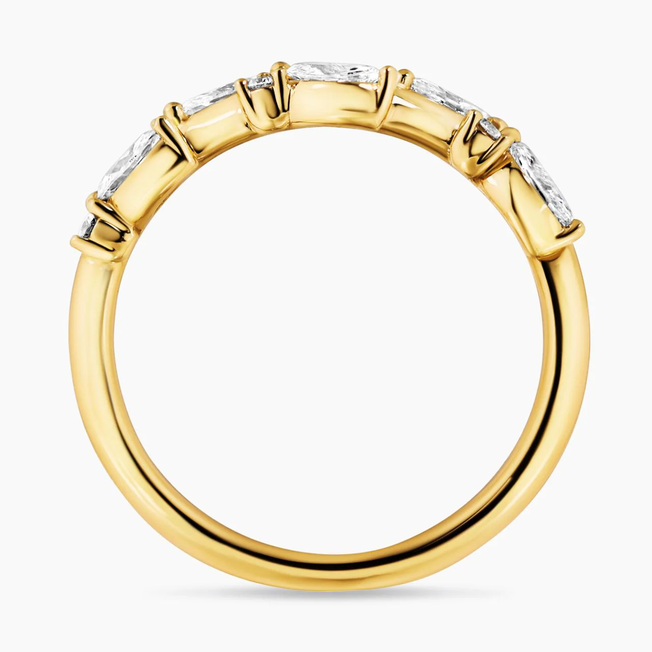 18ct yellow gold marquise and round cut diamonds ring - Image 2