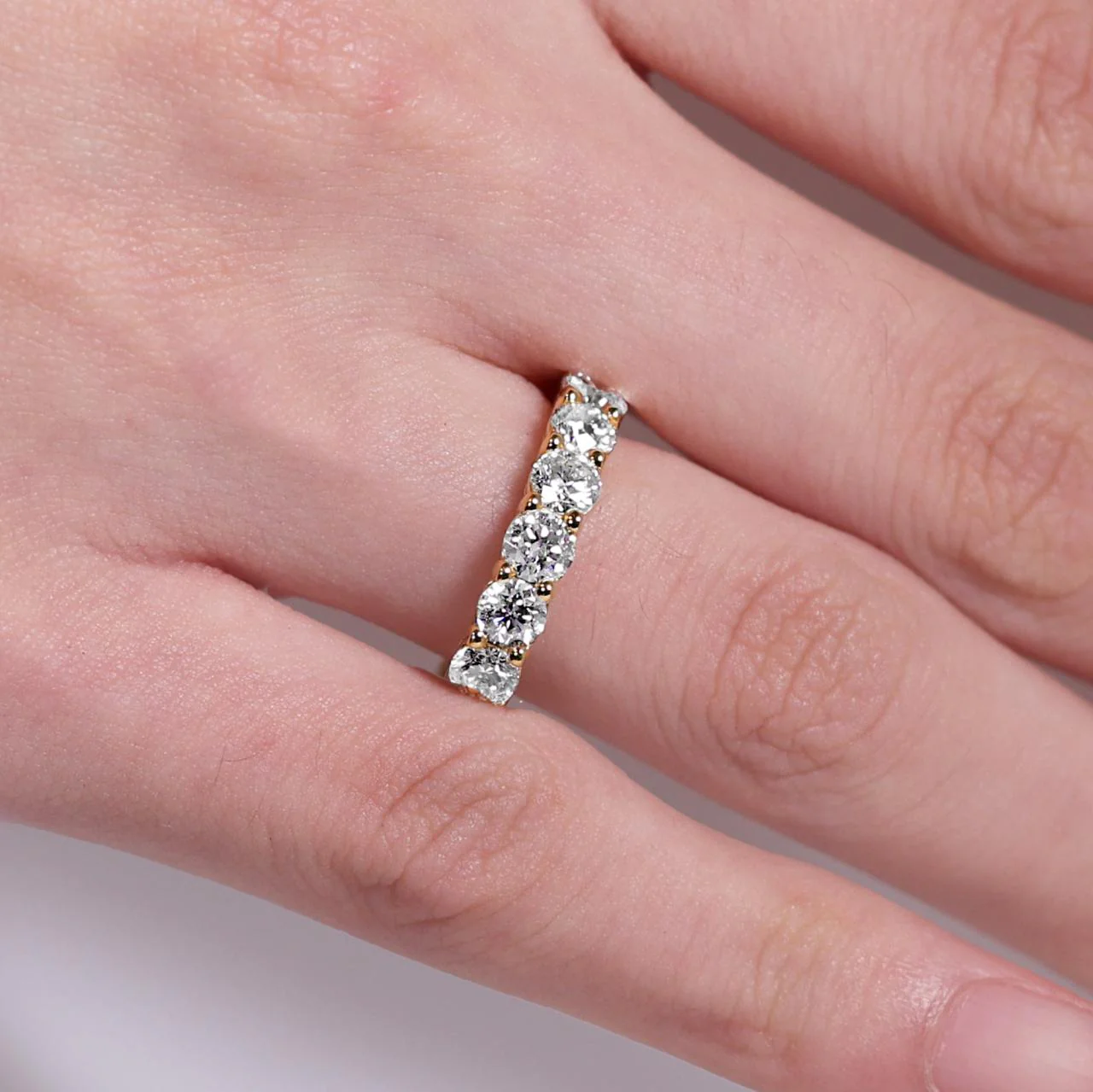 18ct yellow gold Round Brilliant Cut LAB Grown diamond ring - Image 2