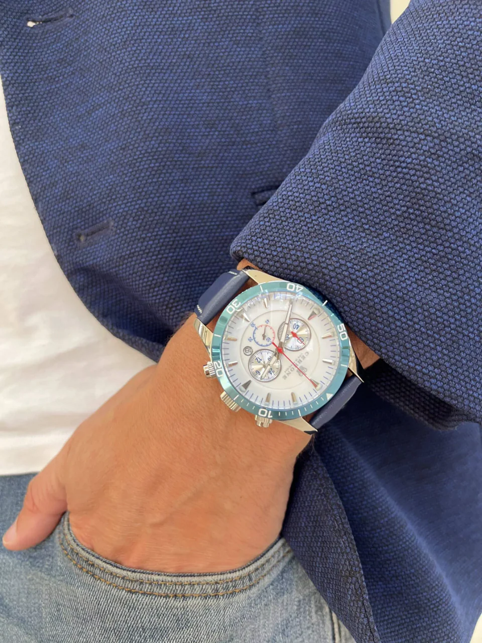 Cerrone 50th Anniversary chronograph ‘blu’ watch - Image 5