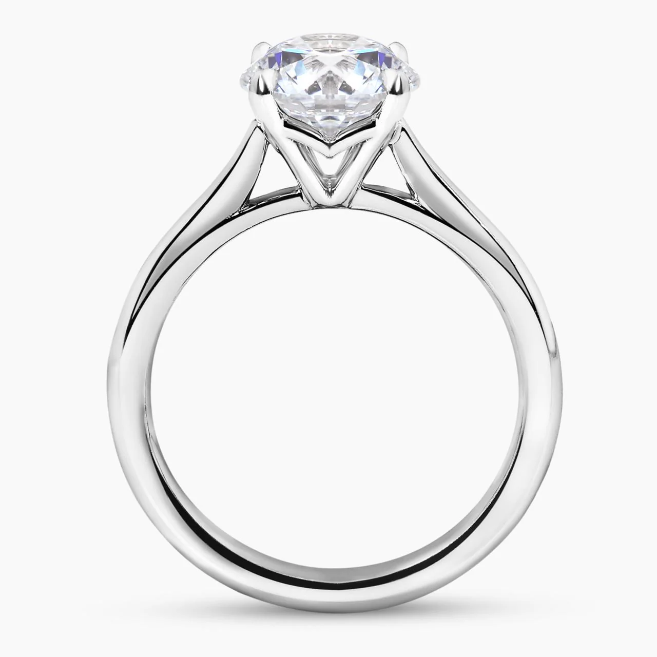 Platinum 2.20ct round brilliant cut diamond four claw solitaire engagement ring - Image 3