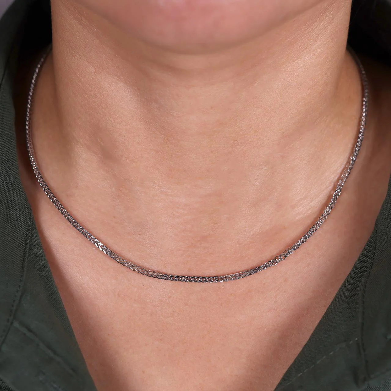 Platinum 45cm foxtail chain with a lobster clasp - Image 2
