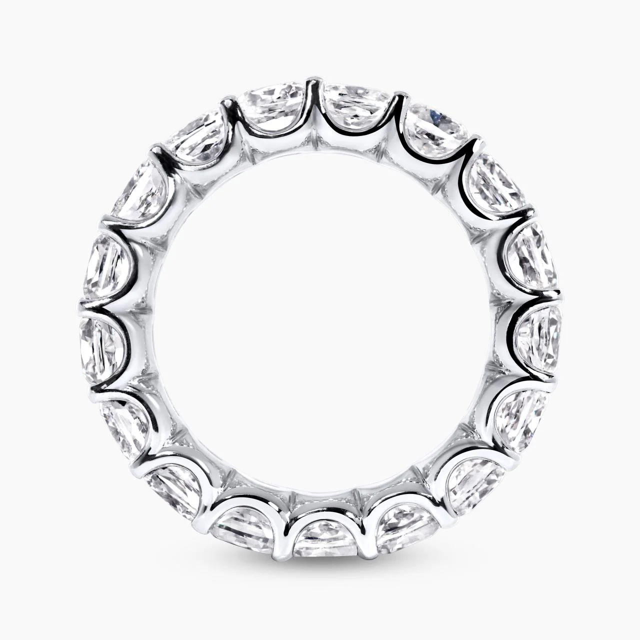 Platinum cushion cut diamond full circle ring - Image 2