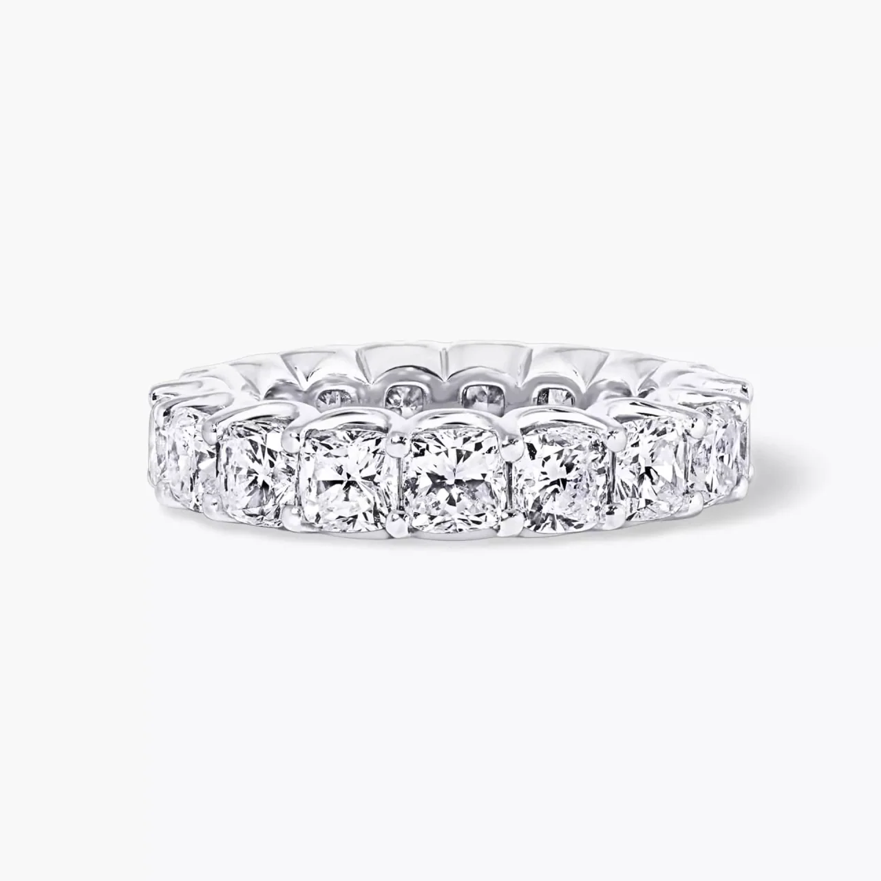 Platinum cushion cut diamond full circle ring - Image 3