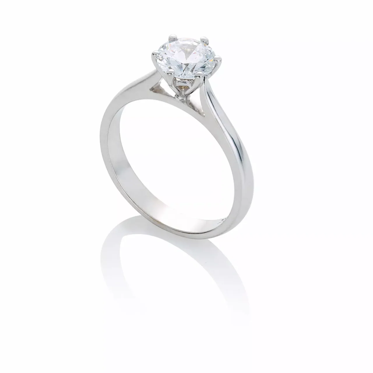 SIENA – 18ct white gold round solitaire diamond engagement ring six claw setting - Image 2